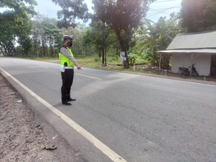 Satlantas Polres Tuba Gelar Olah TKP Kecelakaan Motor Vs Minibus