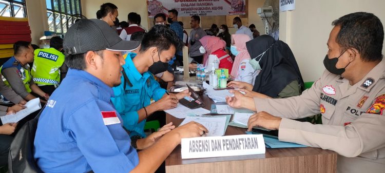 Sambut HUT Bhayangkara ke-76, Polres Mesuji Gelar Kegiatan Donor Darah