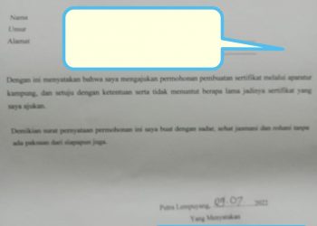 Warga Putra Lempuyang Didesak Aparatur Kampung Tandatangani Surat Perjanjian