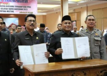 Delapan Fraksi DPRD Lamsel Sepakat Terima KUA-PPAS TA 2023 Dalam Rapat Paripurna Virtual 
