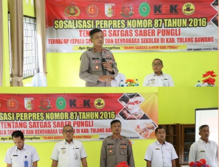 Cegah Pungli di Lingkup Pendidikan, Satgas Saber Pungli Tuba Sosialisasikan Prepres Nomor 87 Tahun 2016