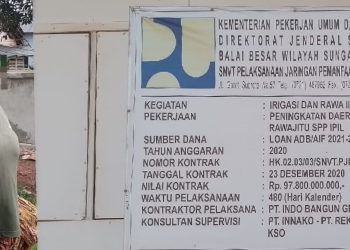 Masyarakat Keluhkan Hasil Pengerjaan Proyek Peningkatan Daerah Irigasi Rawa Rawajitu SPP Ipil