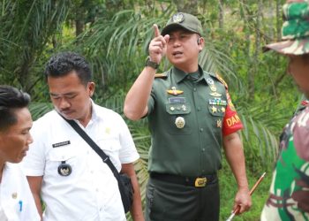 Dandim 0426 TUBA Cek Lokasi Karya Bakti TNI Di Desa Brabasan Tanjung Raya