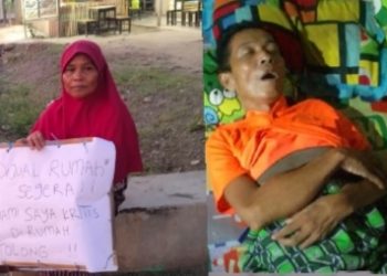 Suami Derita Tumor Otak, Hasimah Jajakan Rumah Demi Pengobatan
