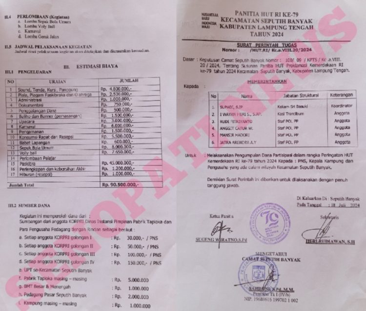 Peringatan HUT ke 79 RI Jadi Ajang Pungli Kecamatan, Sejumlah PNS Mengeluh
