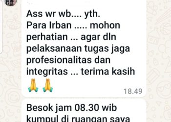 Diduga Dampak Pemberitaan, Inspektur Adakan Rapat Dadakan Bersama Staf 