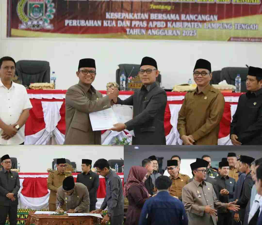 Bupati Ardito dan DPRD Lamteng Tandatangani Nota Kesepakatan Rancangan Perubahan KUA dan PPAS Tahun 2025