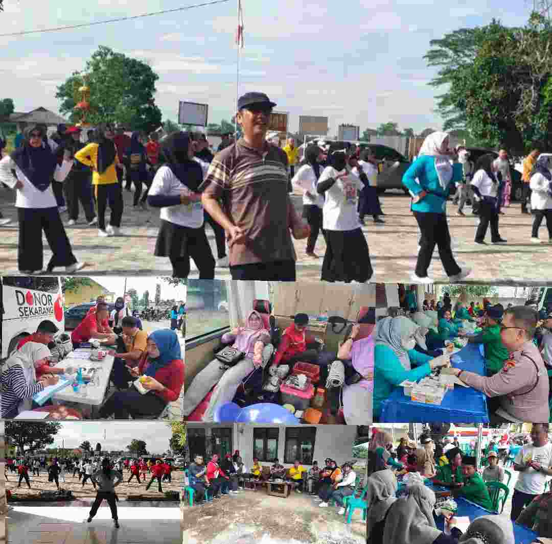 Camat Way Pengubuan Ajak Warga Hidup Sehat dan Peduli Sesama Lewat Senam Sehat dan Donor Darah