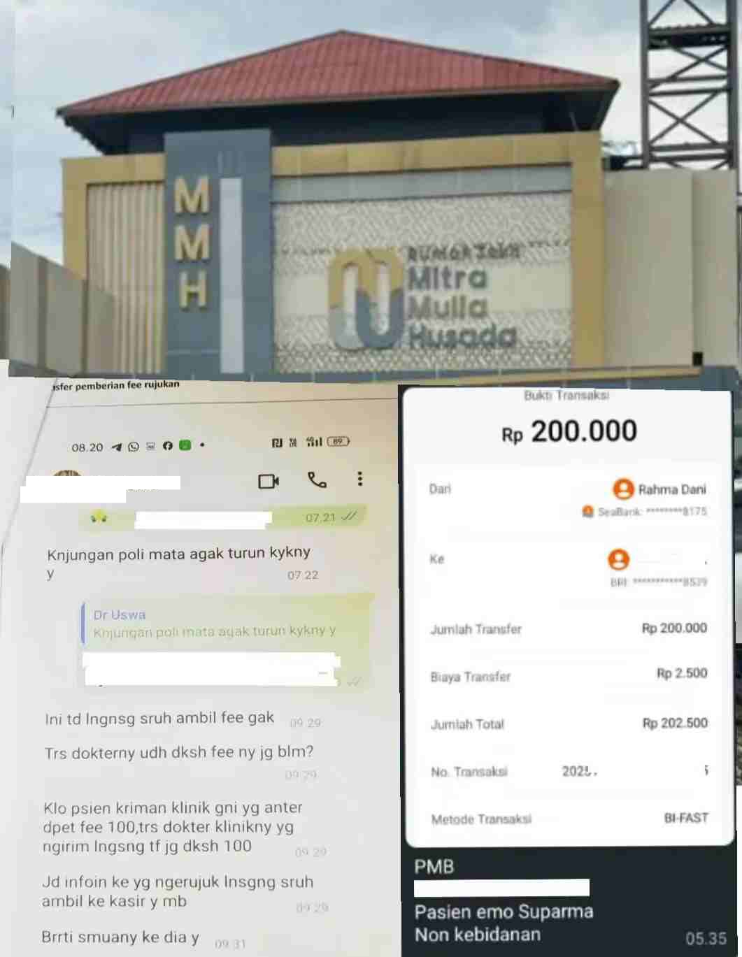 Terungkap!! Begini Pengakuan Pihak Ketiga Soal Fee Rp200 Ribu Tiap Bawa Pasien ke RS MMH Lamteng