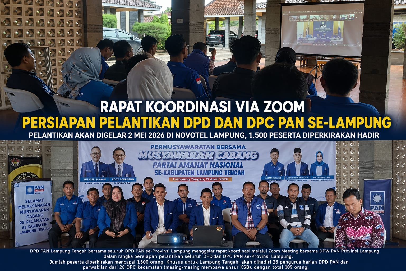 Jelang Pelantikan Kader PAN se-Provinsi Lampung, Abdullah Surajaya Gelar Rapat Koordinasi Persiapan