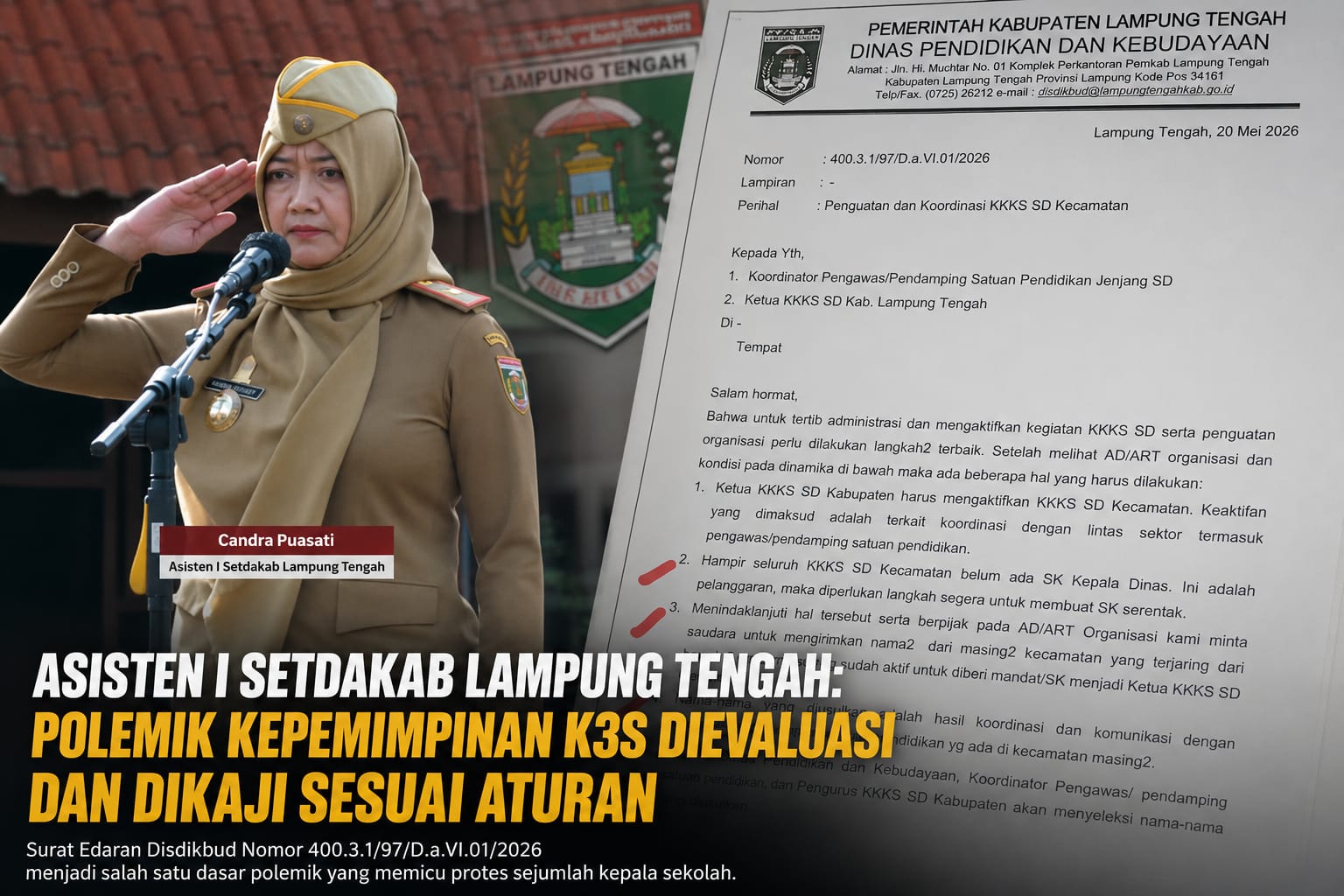 Geger SE K3S SD Lampung Tengah: Asisten I Setdakab Sebut Diksi “Pelanggaran” Jadi Blunder Dinas Pendidikan!