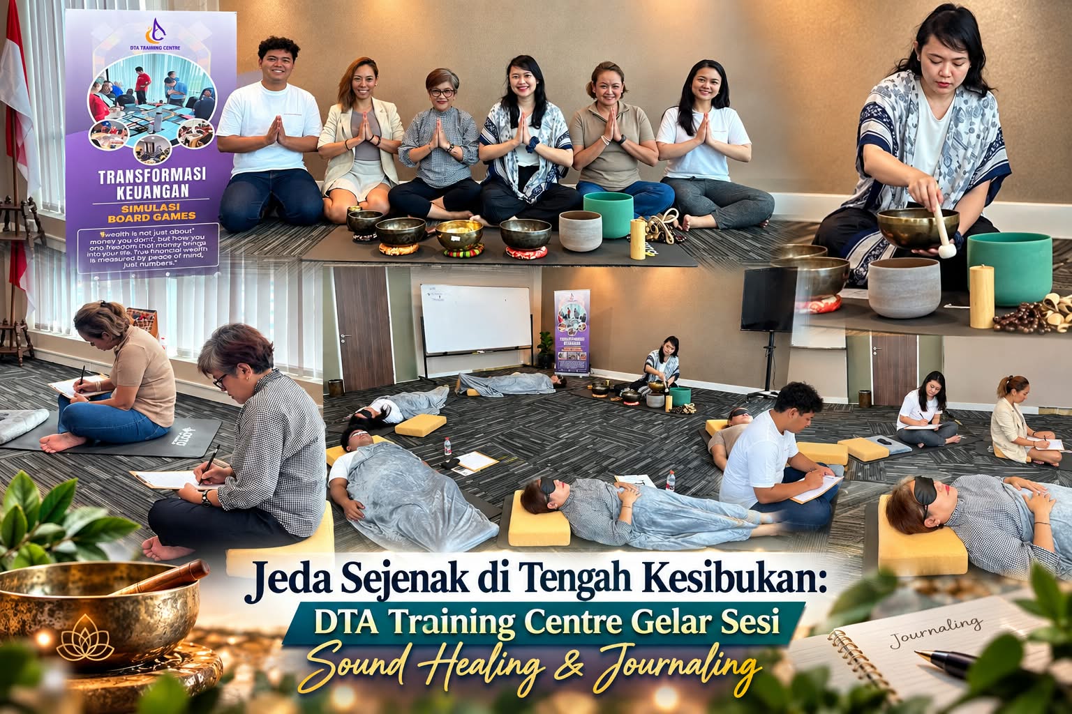 Jeda Sejenak di Tengah Kesibukan: DTA Training Centre Gelar Sesi Sound Healing & Journaling